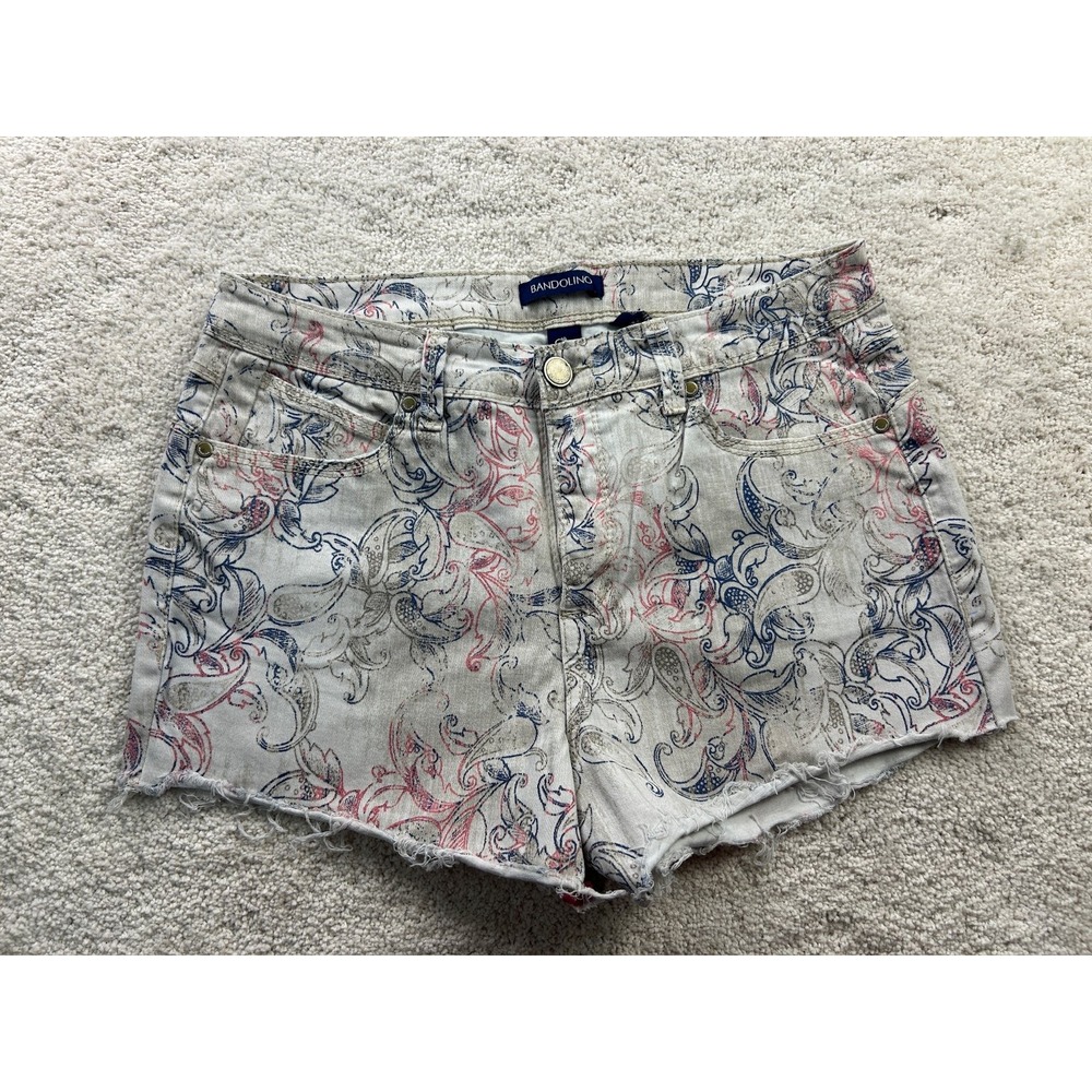 Bandolino Women's Shorts Size 10 Paisley Print Cotton Stretch